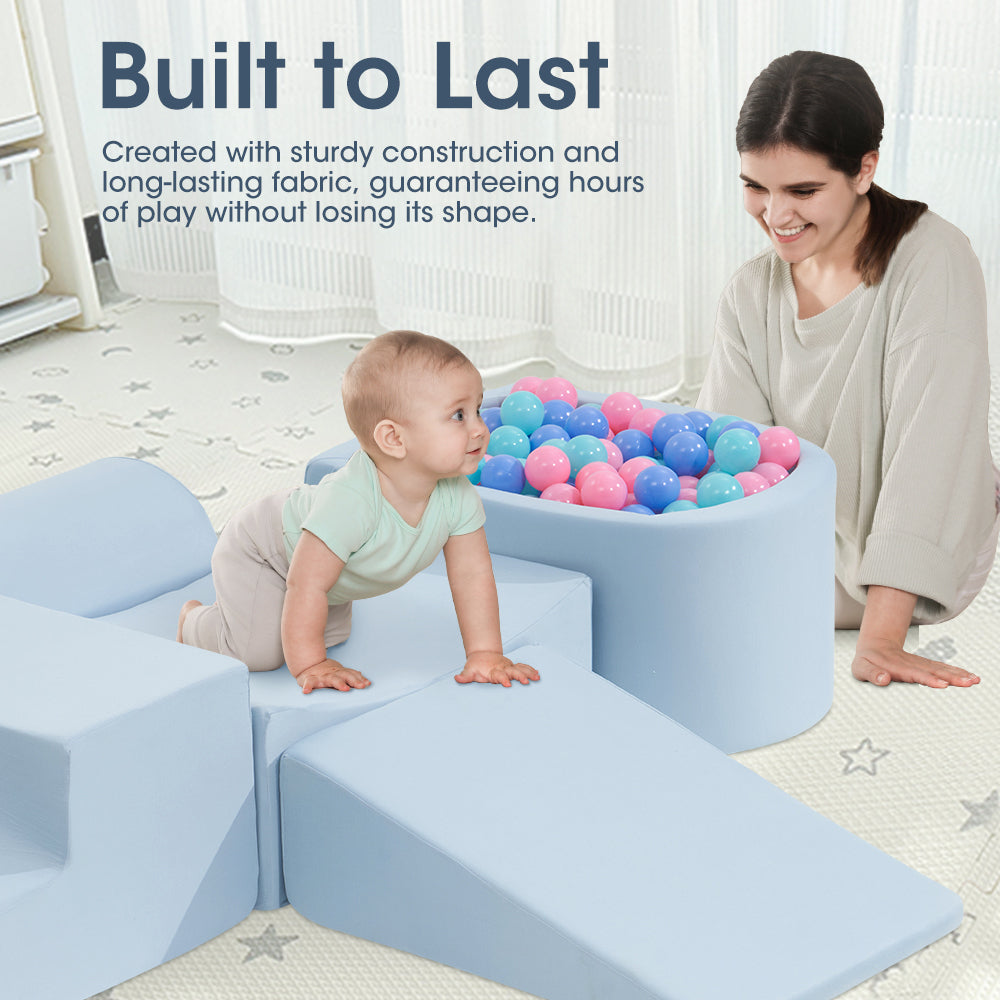 Playpals Kids Climb Crawl Foam Play Set 5PC Blue