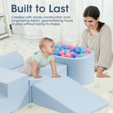 Playpals Kids Climb Crawl Foam Play Set 5PC Blue - Front View