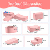 Playpals Kids Climb Crawl Foam Play Set 5PC Pink - 45-Degree Angle