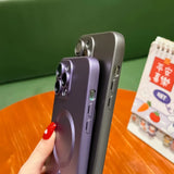 Luxury Magnetic Wireless Charging Matte Case For iPhone 16 15 14 Plus 13 12 11 Pro Max For Magsafe Camera Lens Protector Cover - Extra Image