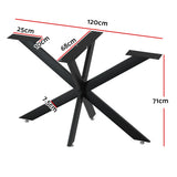 Artiss Starburst Table Legs Coffee Dining Table Legs DIY Metal Leg 120X68cm - Front View