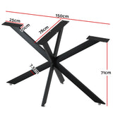 Artiss Starburst Table Legs Coffee Dining Table Legs DIY Metal Leg 150X78cm - Front View