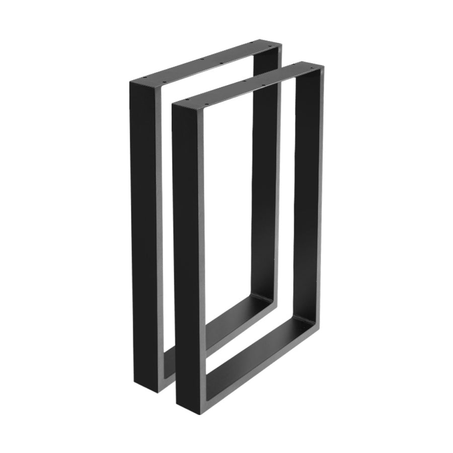 Artiss rectangular DIY metal table legs 71x50cm, set of 2, matt black, non-slip floor pads