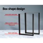 Artiss rectangular DIY metal table legs 71x50cm, set of 2, matt black, legs fitted to a timber tabletop