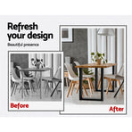 Artiss rectangular DIY metal table legs 71x50cm, set of 2, matt black, fully welded box frame