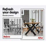 Artiss Metal Table Legs DIY X-shaped 71X60CM Set of 2 - Top-Down View