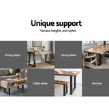 Artiss Metal Table Legs DIY X-shaped 71X60CM Set of 2 - Rear View