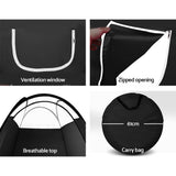 Portable Pop Up Tanning Tent - Black - Top-Down View