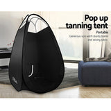 Portable Pop Up Tanning Tent - Black - Rear View