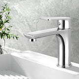 Bathroom Basin Mixer Tap Brass Faucet Vanity Laundry Sink Chrome - 45-Degree Angle