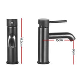 Cefito Bathroom Basin Mixer Tap Round Brass Faucet Vanity Laundry Black - Front View