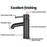 Cefito Bathroom Basin Mixer Tap Round Brass Faucet Vanity Laundry Black - Rear View