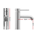 Cefito Bathroom Basin Mixer Tap Round Brass Faucet Vanity Laundry Chrome - Front View