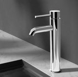 Cefito Bathroom Basin Mixer Tap Round Tall Faucet Vanity Laundry Chrome - Low Angle