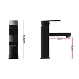 Cefito Bathroom Basin Mixer Tap Square Faucet Vanity Laundry Black - Front View