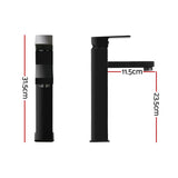 Cefito Bathroom Basin Mixer Tap Square Tall Faucet Vanity Laundry Black - Front View
