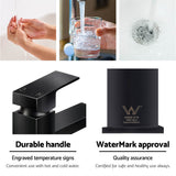 Cefito Bathroom Basin Mixer Tap Square Tall Faucet Vanity Laundry Black - Close-Up Angle