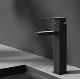 Cefito Bathroom Basin Mixer Tap Square Tall Faucet Vanity Laundry Black - Low Angle