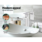Cefito Bathroom Basin Mixer Tap Square Tall Faucet Vanity Laundry Chrome - 45-Degree Angle