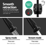 Cefito Kitchen Mixer Tap Pull Down 2 Modes Sink Faucet Basin Laundry Black - Rear View