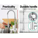 Cefito Kitchen Mixer Tap Pull Down 2 Modes Sink Faucet Basin Laundry Chrome - Top-Down View