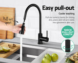 Cefito Kitchen Mixer Tap Pull Out 2 Mode Sink Faucet Basin Laundry Black - 45-Degree Angle