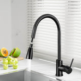 Cefito Kitchen Mixer Tap Pull Out 2 Mode Sink Faucet Basin Laundry Black - Low Angle