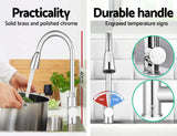 Cefito Kitchen Mixer Tap Pull Out 2 Mode Sink Faucet Basin Laundry Chrome - Top-Down View