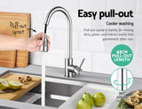 Cefito Kitchen Mixer Tap Pull Out 2 Mode Sink Faucet Basin Laundry Chrome - 45-Degree Angle