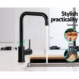 Cefito Kitchen Mixer Tap Mixer Rectangle Sink Faucet Basin Laundry Black - 45-Degree Angle