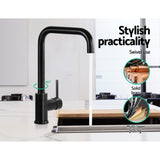 Cefito Kitchen Mixer Tap Mixer Rectangle Sink Faucet Basin Laundry Black - Close-Up Angle