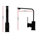 Cefito Kitchen Mixer Tap Mixer Square Sink Faucet Basin Laundry Black - Front View