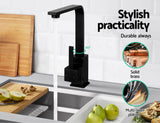 Cefito Kitchen Mixer Tap Mixer Square Sink Faucet Basin Laundry Black - Top-Down View