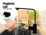 Cefito Kitchen Mixer Tap Mixer Square Sink Faucet Basin Laundry Black - 45-Degree Angle