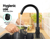 Cefito Kitchen Mixer Tap Mixer Round Sink Faucet Basin Laundry Black - Rear View