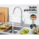 Cefito Kitchen Mixer Tap Mixer Round Sink Faucet Basin Laundry Chrome - 45-Degree Angle