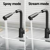 Cefito Kitchen Mixer Tap Pull Out Rectangle 2 Mode Sink Basin Faucet Swivel WELS Black - 45-Degree Angle
