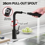 Kitchen Mixer Tap Pull Out Rectangle 2 Mode Sink Basin Faucet Swivel WELS Black - Top-Down View