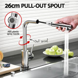 Kitchen Mixer Tap Pull Out Rectangle 2 Mode Sink Basin Faucet Swivel WELS Chrome - Top-Down View