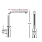 Cefito Kitchen Mixer Tap Pull Out Rectangle 2 Mode Sink Basin Faucet Swivel WELS Chrome, Swivel