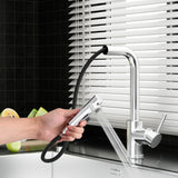 Kitchen Mixer Tap Pull Out Rectangle 2 Mode Sink Basin Faucet Swivel WELS Chrome