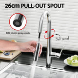 Kitchen Mixer Tap Pull Out Round 2 Mode Sink Basin Faucet Swivel WELS Chrome - Top-Down View