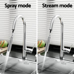 Cefito Kitchen Mixer Tap Pull Out Round 2 Mode Sink Basin Faucet Swivel WELS Chrome