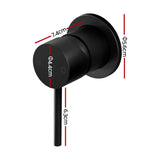 Cefito Basin Mixer Wall Tap Round Brass Faucet Shower Bathtub Black - Front View