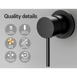 Cefito Basin Mixer Wall Tap Round Brass Faucet Shower Bathtub Black - 45-Degree Angle