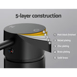 Cefito Basin Mixer Wall Tap Round Brass Faucet Shower Bathtub Black - Rear View