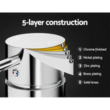 Cefito Basin Mixer Wall Tap Round Brass Faucet Shower Bathtub Chrome - Rear View