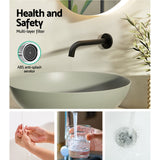 Cefito Bathroom Mixer Spout Wall Bath Tap Round Shower Bathtub Black - Rear View
