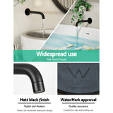 Cefito Bathroom Mixer Spout Wall Bath Tap Round Shower Bathtub Black - Close-Up Angle