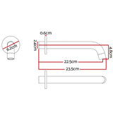 Cefito Bathroom Mixer Spout Wall Bath Tap Round Shower Bathtub Chrome - Front View